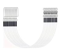 Homeponnew Líder de pesca de fluorocarbono de 20 x 10 x 2 cm, 1224 piezas de metal de acero inoxidable de 20 a 80 libras, fluorocarbono que mantiene el señuelo con un aspecto real (22.9 cm-20ib)