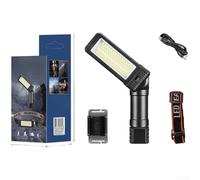 Homeponnew Luz de trabajo multifuncional con COB LED y foco, base magnética fuerte para la operación de las manos, carga rápida tipo C (BL-5308)
