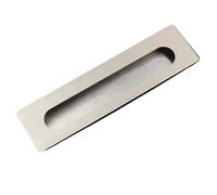 Homeponnew Manija de aleación de zinc ranurada para gabinete, tirador oculto invisible para cajón, armario y aparador con espacio entre agujeros de 64 mm/96 mm/128 mm, acabado cepillado