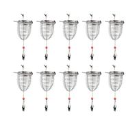 Homeponnew Material duradero y bien tejido. Fabricado con una estructura de red resistente y bien tejida, esta jaula de cebo de pesca está hecha para durar. Garantiza que sea adecuada para nosotros...