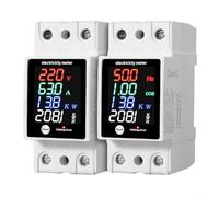 Homeponnew Medidor de electricidad monofásico de montaje en riel DIN, monitor de consumo de energía con pantalla LCD para el hogar/alquiler/oficina, instalación fácil a presión, medición de energía de