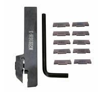 Homeponnew MGEHR1616-3 - Soporte para herramientas de torneado de torno con 10 piezas MGMN300-para insertos M PC9030, portaherramientas CNC de aleación de acero para semiacabado y acabado, compatible