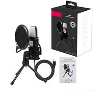 Homeponnew Micrófono USB iluminado RGB adecuado para todo tipo de creación de contenido, desde podcasts hasta transmisiones