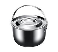 Homeponnew Olla de filtro de aceite de sopa de acero inoxidable con tapa, colador de grasa de cocina y cuenco de almacenamiento para manteca de cerdo, aceite de oliva y caldo, diseño apilable, 6.5