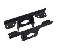 Homeponnew Paquete de 2 soportes de pérgola resistentes, soporte de esquina de metal para postes de 4 x 4, soporte en T ajustable con agujeros preperforados, revestimiento negro para uso al aire libre