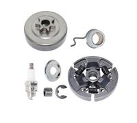 Homeponnew Piñón de tambor de embrague de motosierra 3/8 con arandela y kit de clip electrónico para MS017 MS018 MS170 MS180 MS250 - Montaje de rueda de cadena de metal con rodamiento y engranaje sin