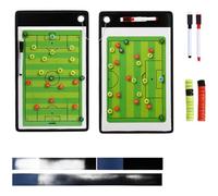 Homeponnew Pizarra blanca magnética portátil para fútbol, baloncesto y voleibol, 38 x 23 cm, tablero de estrategia de polietileno con marcadores borrables y pie de lazo para colgar