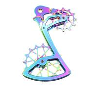 Homeponnew Placa guía de desviador trasero SRAM de 11/12 velocidades con poleas de aluminio 7075-T6 mecanizadas CNC 12T y 16T para desviadores MTB tipo 2/2.1/3 (arcoíris)