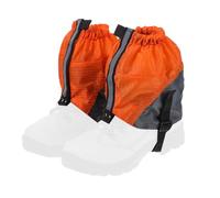 Homeponnew Polainas de senderismo de nailon resistentes al agua con tiras reflectantes para protección de tobillos y pantalones, fundas para pies a prueba de arena, barro y clima húmedo (naranja)