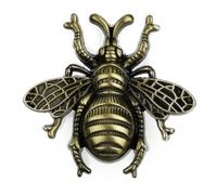 Homeponnew Pomo de armario con forma de abeja de latón macizo, tiradores decorativos para cajones de aparadores, color plateado