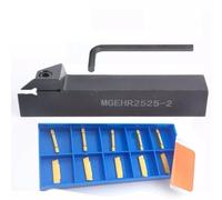 Homeponnew Portaherramientas de inserción indexable para torno CNC MGEHR2525-2 vástago de 25 mm con inserciones de carburo MGMN200-G, juego de 10 piezas