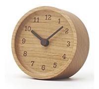Homeponnew Reloj de mesa de madera maciza, silencioso, sin tictac, funciona con pilas, reloj analógico para dormitorio, sala de estar, escritorio de madera de lujo ligero y decoración de estantes
