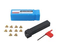 Homeponnew SER2020K16 - Soporte para herramientas de torneado de torno con 10 insertos de carburo AG60 16ER AG60, cuerpo de aleación de acero, rosca derecha, 125 mm de longitud para aplicaciones de