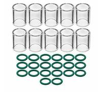 Homeponnew SR WP-17/18/26 y SR WP-9/20 TIG Soplete de soldadura #10 de vidrio y kit de anillo O, resistente al calor para lente Pyrex y sello de alta temperatura para equipos de soldadura industrial