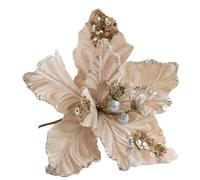 Homeponnew Tamaño rojo. Mide 22 cm, esta tela es ideal para decoración navideña del hogar y un toque delicado. Tamaño: las flores de Navidad miden 22 cm, lo que las convierte en un tamaño perfecto