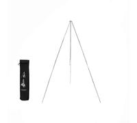 Homeponnew Trípode portátil de aluminio para fogata de 105 cm Soporte de cocina de altura ajustable con bolsa de almacenamiento para acampar al aire libre Senderismo Grill Pot Support Negro (plata)