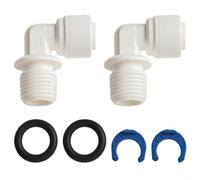 Homeponnew Tubo de ajuste a presión de 1/4 pulgadas x codo de rosca de 12 mm para sistemas de agua y ósmosis inversa, conexión rápida para una fácil instalación, adecuado para agua fría y caliente (2)