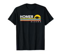 Homer Alaska Vintage Retro Souvenirs Halibut Fishing Camiseta