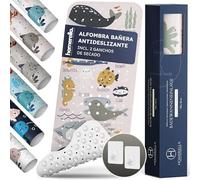 homerella® Alfombra de baño Antideslizante y Delicada con la Piel, 100x40cm, Incl. Ganchos | Esterilla de Tina sin BPA | Estera Resistente al Moho y Lavable a máquina | Alfombrilla de baño
