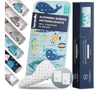 homerella® Alfombra de baño Antideslizante y Delicada con la Piel, 100x40cm, Incl. Ganchos | Esterilla de Tina sin BPA | Estera Resistente al Moho y Lavable a máquina | Alfombrilla de baño