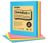 HOMERHYME Paños de cocina suecos, paquete de 10, paños de esponja sueca de celulosa, paños de cocina suecos absorbentes para cocina, antiarañazos, paño de cocina reutilizable, paños de cocina suecos