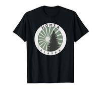 Homero Alaska Camiseta gráfica económica, Hombre, Negro, L