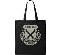 Homer's Illiad Sword Art Legendary Greek Writer - Bolsa de algodón ecológico natural, color negro, Black, Talla única