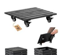 HOMERZO Carrito para plantas resistente a la intemperie, capacidad de carga de 90 kg, tabla rodante para plantas, posavasos y maceta, ruedas con 2 bloqueadores (antracita, 67 x 36 cm)