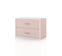 HOMES: Inside + Out Apexa - Cajones de almacenamiento apilables de madera con 2 cajones, gabinete pequeño de despensa de alimentos, cajonera de Madera, cajón debajo de la cama, decoración de