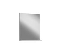 homes&jones Cuarto de baño Lina, Espejo, Espejo de Pared, Material derivado de la Madera, Blanco Alto Brillo, 60 x 70 x 18 cm con Estante
