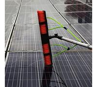 HOMEs Kit de cepillo de limpieza, limpiador de paneles solares y ventanas con manguera de suministro de agua, cepillo giratorio para paneles fotovoltaicos y uso doméstico