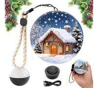 Homesally 2.76" Memory Orb Ball, 3D Video Crystal Ball Player, Memory Sphere Lamp with Sound, Personalized Uploadable Videos & Photos, Gift for Couples Anniversary Birthday Christmas,Negro,Basic