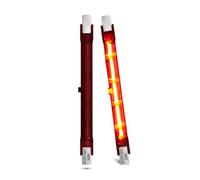 Homesally R7S Bombilla Calefactora de Rubí, Lámpara Infrarroja Halógena 118mm 500W Regulable, 254mm R7S Bombillas de Calentamiento Rojo, Lámpara Reflectora Incandescente Lineal,118mm,300W 2 Packs