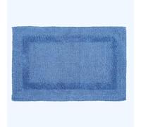 HOMESCAPES Alfombra de baño absorbente de algodón, alfombra para cuarto de baño, 50 x 80 cm, alfombra de baño azul cobalto
