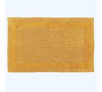 HOMESCAPES Alfombra de baño extra grande, 1600 g/m², súper suave, 100% algodón, reversible, antideslizante, lavable, súper absorbente, secado rápido, 70 x 120 cm, color amarillo mostaza