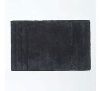 HOMESCAPES Alfombra de baño SPA Supreme, Color Negro, Muy Pesada, 1800 g/m², Alfombra de algodón de Felpa súper Suave, 50 x 80 cm, Lavable en casa.