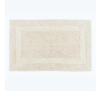 HOMESCAPES Alfombrilla de baño de lujo, 1600 g/m², extra suave, 100 % algodón, reversible, antideslizante, lavable, súper absorbente, de secado rápido, color crema, 50 x 80 cm