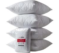 HOMESCAPES Juego de 4 fundas de almohada acolchadas de algodón de 80 x 80 cm, certificado Oeko-Tex, hipoalergénicas, tamaño europeo continental, con acolchado de diamantes y cierre de cremallera