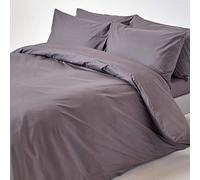 HOMESCAPES - Juego de Cama de 100% algodón Egipcio de 200 Hilos, Funda nórdica de 200 x 200 cm y 2 Fundas de Almohada de 50 x 75 cm, Color Gris Oscuro