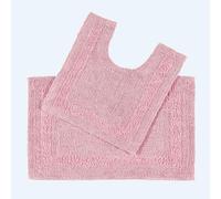 Homescapes Juego de Dos Alfombras de baño Color Rosa de 50 x 80 cm y 50 x 55 cm en 100% Algodon
