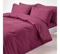 HOMESCAPES Juego de Funda de edredón de algodón Egipcio Puro, 200 Hilos, Equivalente a 400 Hilos, 2 Fundas de Almohada, Color Morado