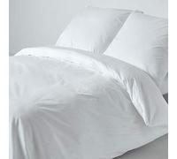 HOMESCAPES Juego de Funda Nórdica y 1 Fundas de Almohada Color Blanco Algodon Egipcio de 220 x 240 cm y 80 x 80 cm