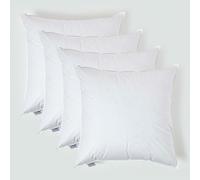 HOMESCAPES Paquete de 4 cojines de lujo con plumas de pato, insertos de 80 cm x 80 cm (32 x 32”), con cubierta hipoalergénica y a prueba de plumón, relleno generoso, certificado RDS, lavable a máquina