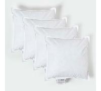 HOMESCAPES Paquete de 4 Rellenos de cojín de Plumas de Pato de Lujo, 30 cm x 30 cm, Funda Rebote y plumón, Relleno Interior, hipoalergénico, Certificado RDS, Lavable a máquina
