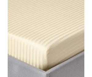 HOMESCAPES Sábana Bajera Ajustable de Algodón Egipcio Puro de 330 Hilos, Color Amarillo Pastel, Tamaño Super King, Equivalente a 500 Hilos, Con Falda Totalmente Elástica