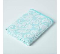 HOMESCAPES Toalla de baño de lujo turquesa 100% algodón turco, toalla grande súper suave y absorbente, extra gruesa, 600 g/m², toalla de agua hilado en anillo para baño con patrón de damasco