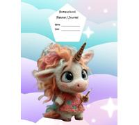 Homeschool Planner/Journal: Unicorn & Butterflies Weekly Customizable Lesson Checklist with Daily Prompted Journaling pages for Elementary age Homeschoolers, Undated