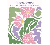 Homeschool Planner: Weekly & Monthly Lesson Planning and Grade Book for Teaching Multiple Kids - Academic School Year | Violet Floral (HM103)