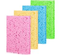 HOMESHOPA - Toallitas de esponja de celulosa, paquete de 8 paños de limpieza reutilizables antiarañazos, esponjas de cocina súper absorbentes para platos, superficies y limpieza diaria