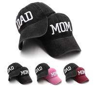 homeSlik Mom and Dad Hats Gorra de béisbol, Sombrero Negro para papá y Sombrero Negro para mamá, Talla única Unisex Adulto